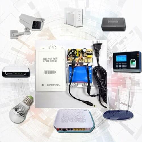 12V-2A Uninterruptible Power Supply Mini UPS Battery Backup for WiFi, Router, Modem, Security Camera Universal Interface