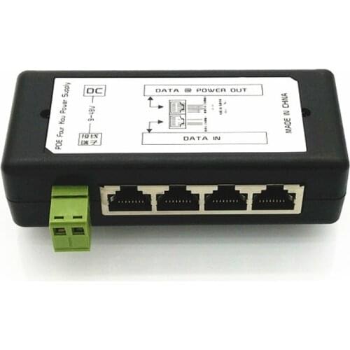 4 Ports 8 portsPoE Injector PoE Power Adapter Ethernet Power Supply Pin 4,5(+)/7,8(-) Input DC12V-DC48V for IP Camera