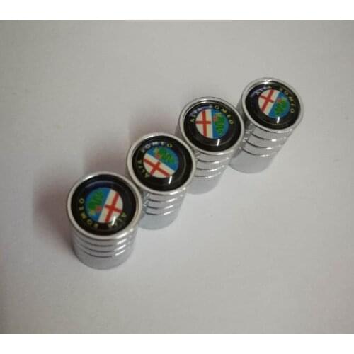 4pcs/set ALFA ROMEO New Gold Car emblem Chrome Metal Wheel Tire Valve Caps Air Stem Cover Car styling accessories
