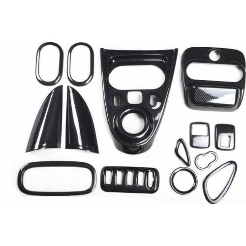 5D Carbon Fiber Printed Interior Mouldings Gear Panel Reading Light Cover Outlet Trim for Smart fortwo forfour 2015 2016 2017