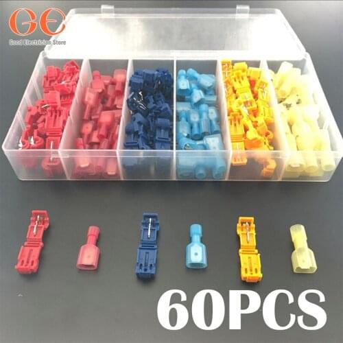 60/30PCS Wire Cable Connectors Terminals Crimp Terminal Scotch Lock Quick Splice 22-10AWG Electrical Car Audio Kit Tool Set