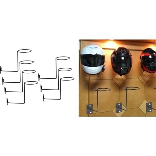 7x Motorbike Part Steel Helmet Hanger Display Organizer Space Saver Black