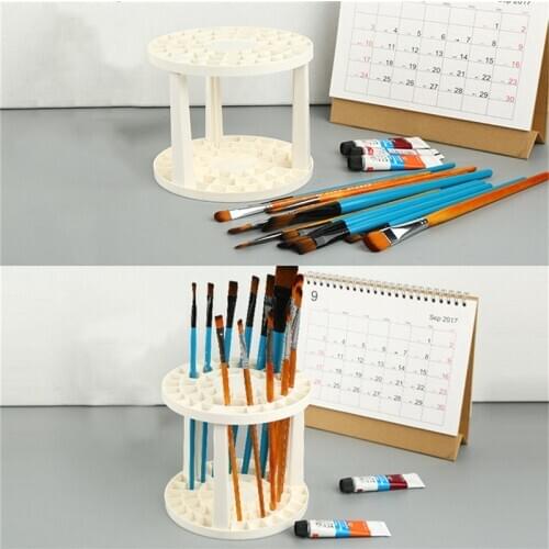 White Removable Square Hole Makeup Brush Holder Collapsible Tree Rack Art Brushes Desplay Holders Drying Stand Storage Tool