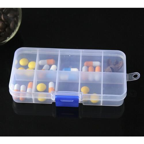 Free Shipping Plastic 10 Slots Jewelry Adjustable Tool Box Case Craft Organizer Storage Beads