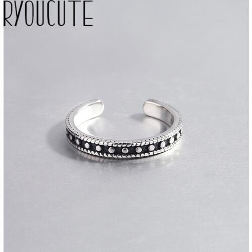 Bohemian Vintage Silver Color Beads Rings for Women Bijoux Gift Female Adjustable Size Finger Rings Anillos Wholesale