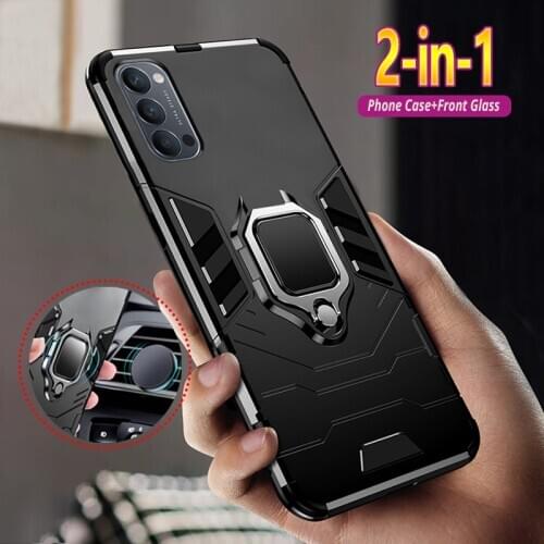 Case For OPPO Reno 4 3 Ace 2 2Z 2F Z 4G 5G Find X2 Lite Neo 10X ZOOM Pro Armor Shock Proof Magnetic Bracket Phone Cover Coque