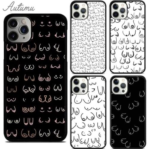 Female Girl Boobs Phone Case for iPhone 11 12 Pro Max mini X XR XS SE 2020 5s 6S 7 8 Plus Samsung Galaxy S8 S9 S10 Cover shell