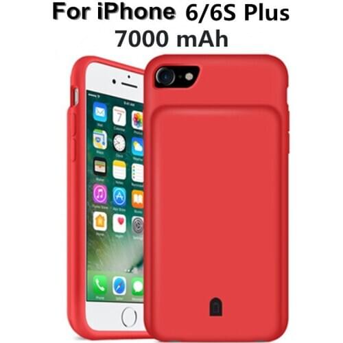 ZKFYS 7000mAh Power Bank Case For iPhone 6 Plus 6S Plus Battery Charger Cases Slim Soft TPU External Charging Battery Cover