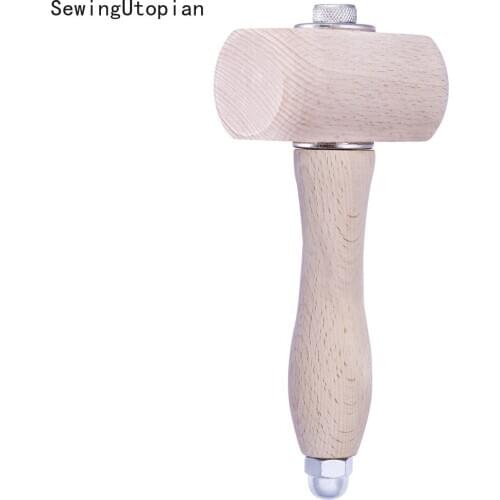 Wooden Mallet Hammer Handle Multifunctional Round Head for DIY Woodworking Household Working Carvers Hand Sewing Tool