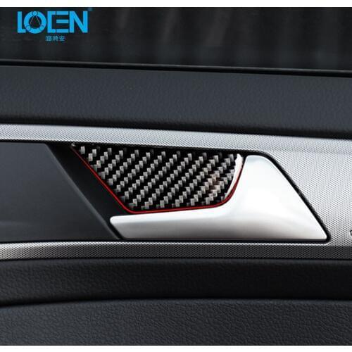 For Volkswagen For Golf 7 Carbon Fiber Inner Door Handle Inner Door Wrist Decoration Stickers Decor Car Accessaries 2014-2019