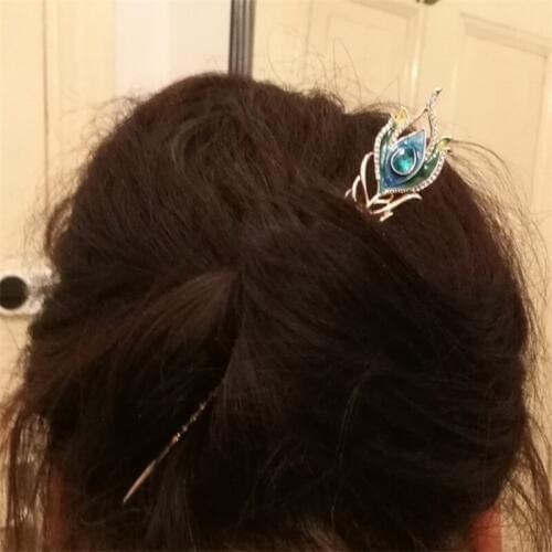 3 Color Enamel Peacock Feather Hair Sticks Girls Wedding Hair Jewelry Top Crystal Hairpin Hair ornaments Golden Hair Clip Gifts