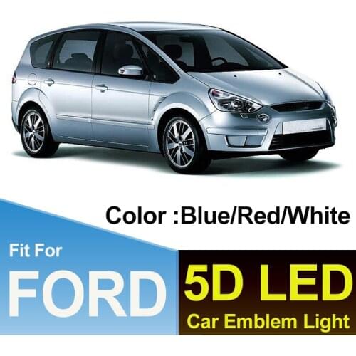 14.5cm*5.6cm Trunk Boot Emblem Light 5D Car Decoration Lamp Auto Badge Covers Sticker for Kuga Fusion Fiesta Transit Ranger
