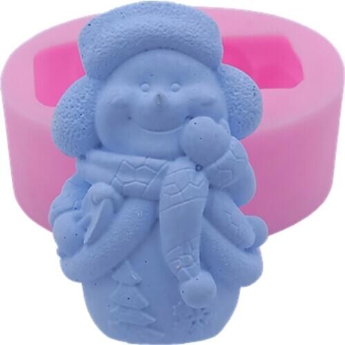 Snowman Design Soap Mold Candle Molds Christmas Festival Silicone Mold for Soap Gift