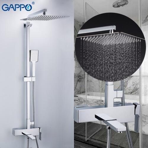 GAPPO shower faucet brass rainfall mixer bathroom shower wall mounted faucet torneira shower set mix tap bathtub waterfall mixer