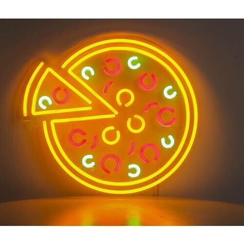 Flexible Neon Strip PIZZA Neon Sign for Window Wall Décor Restaurant Kitchen Food Delivery Fast Food Beer Bar Pub Store Hotel