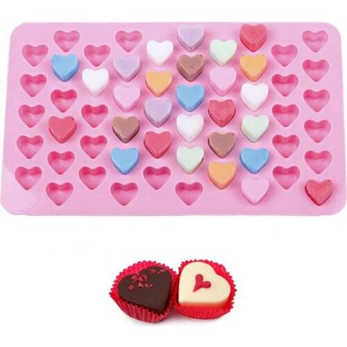 Bake Tools 55 Holes 1.5 Mini Heart Silicone Cake Mold Chocolate Fondant Jelly Cookie Muffin Ice Mould Flexible Moulds Cupcake