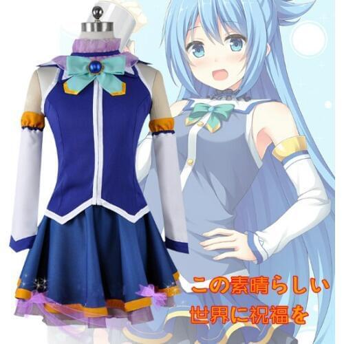 KonoSuba Gods Blessing on this Wonderful World Cosplay Aqua Tops Dress Uniform Outfit Anime Cosplay Costume Custom Made