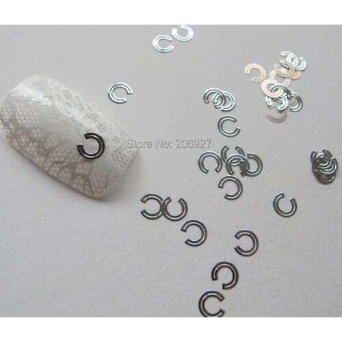 MS131-1 100pcs Silver Cute Circle Metal Sticker Nail Art Metal Sticker Nail Art Decoration Non-adhesive Sticker