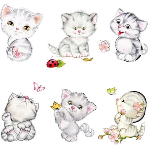 20*30cm Cats Wall Stickers For Kids Rooms Bathroom Toilet Home Decor Cartoon Animal Wall Decals Diy Mural Art 6 PCS