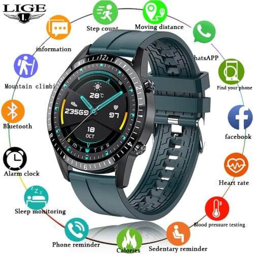 New Full Touch Screen Smart Watch IP67 Waterproof Remote Control Camera Blood Pressure Heart Rate Fitness Track Sport Smartwatch