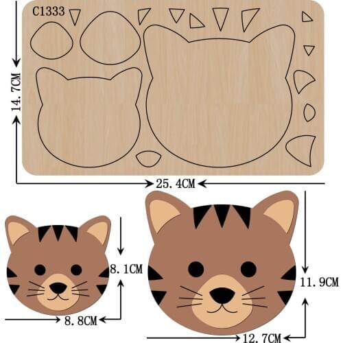 New cat Wooden die Scrapbooking C-1333 Cutting Dies Multiple sizes