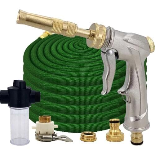 New Telescopic Garden Hose, Magic Hose For High-Pressure Car Washing In EU, Metal Spray Gun, For Outdoor Garden Watering