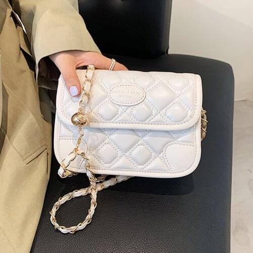 Luxury Designer Women Chain Shoulder Bag 2021 Female Brand Crossbody Handbags and Purse Bags White Black Mini Flap Purse