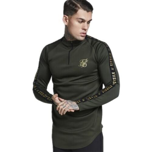 Sik Silk sport Shirts Men SikSilk Long Sleeve T Shirt Men Autumn Sweatshirts Hip Hop Streetwear Sik T shirt Silk Silk Sweatshirt