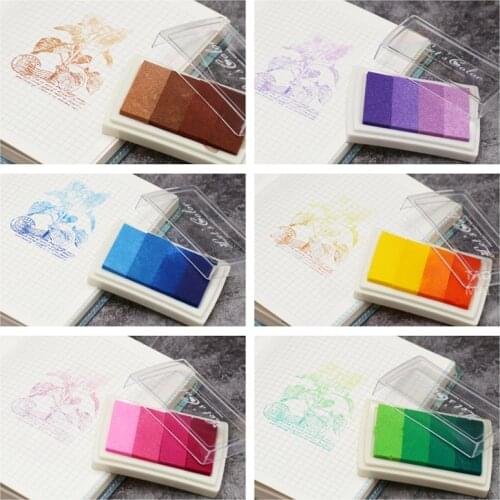 Cute Gradient Color Ink Pad 4 Colors/Box Seal Companion Handbook DIY Dedicated Stamp Pad Candy Color 4 Color Gradient Ink