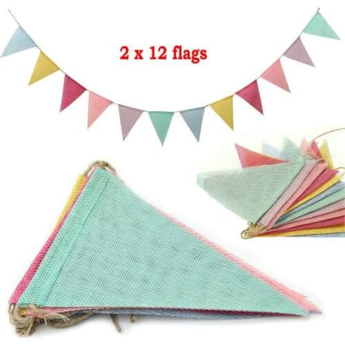 4M Triangle Flags Bunting Banner Pennant Festival Wed Party Garden Decor Collapsible Reusable for Summer Fetes or Parties