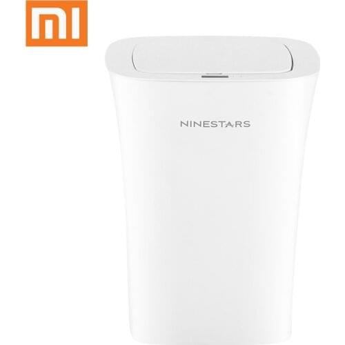 XIAOMI NINESTARS Smart Waterproof Ashbin 10L Kitchen Trash Can Auto Sensor Sealing LED Induction Cover Trash Home Ashcan Bins