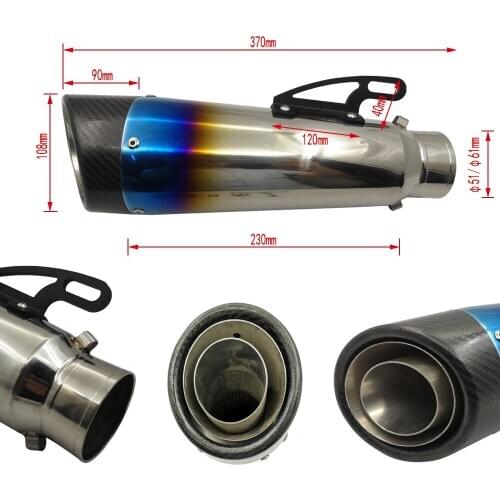 Universal 36~51mm Motorcycle Exhaust Muffler Escape 250SB FU150 GSX-R150 GSR250S RM-Z250 GSX250R RM-Z250 V-Strom250 SV650X SV650
