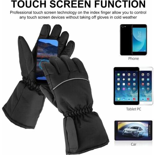 Windproof Thermal Heated Gloves Touch Screen for BMX MTB ATV Outdoor Ski