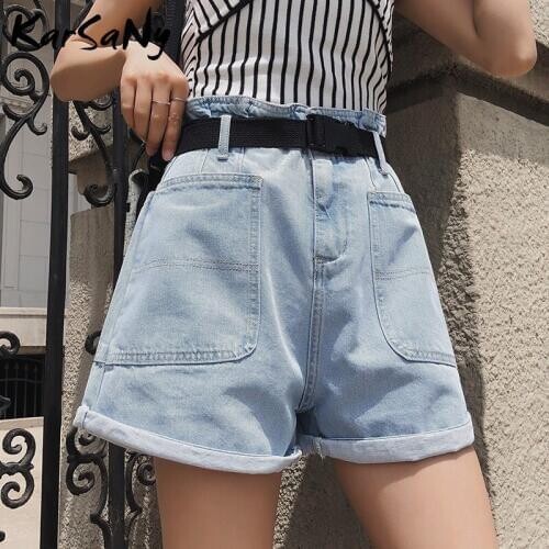 KarSaNy High Waist Jeans Shorts Women Denim Summer Cotton Womens Jean Shorts For Women High Waisted Short Denim Pants Female
