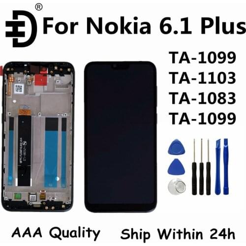 5.8" For Nokia 6.1 Plus LCD Display Touch Digitizer Screen Assembly For Nokia 6.1 Plus X6 Screen Replacement TA-1099 TA-1103