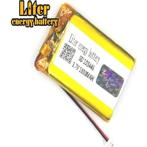 1.0MM 2pin connector Lithium Battery 3.7v 103446 103545 1800mah Rechargeable Li Polymer Battery PL LiPo Battery with Wires