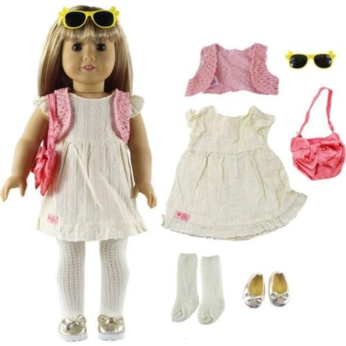 1 Set Pink Beautiful School Wear Outfit Doll Clothes for 18 inch doll clothes A22