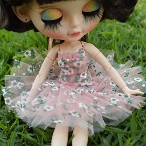 1PCS Lovely Floral 1/6 Blyth Doll Dress Clothes for Barbies Doll Outfits Accessories