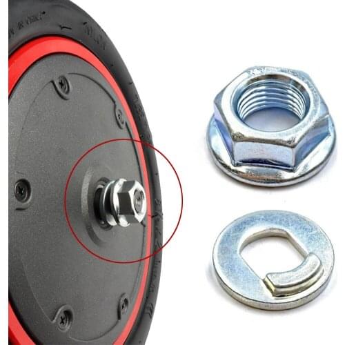 2 Pcs Front Motor Wheel Nut Bolt Screw For Xiaomi M365 1S Pro 2 Electric Scooter Steel Nut Bolt Washers Hoverboard Accessories
