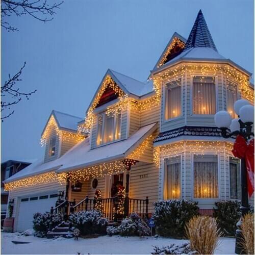 3.5M 96 LED 9 Colors Wedding Garden New Year Christmas Garland Cord Fairy String Outdoor Decoration Curtain Icicle Light