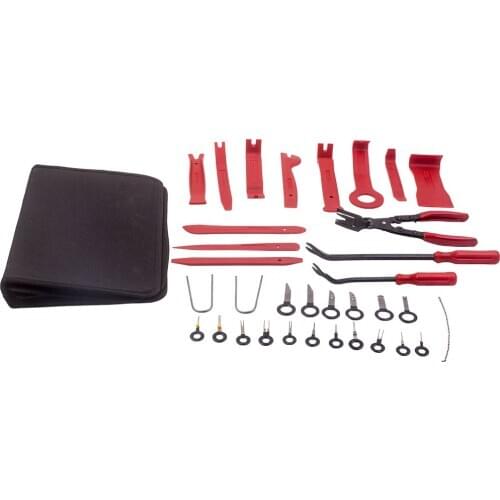 32PCS/ set Car Trim Interior Removal Molding Tools Kit Pry Clip Pliers Radio Auto Storage Bag