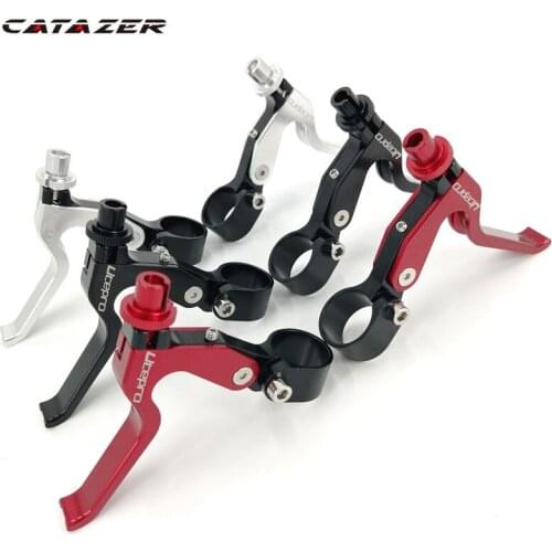 89g/pair Lightweight Aluminum Road Bike Brake Lever 22.2mm Folding Bike V Brake Lever Aluminum Alloy Silver-Black-Red