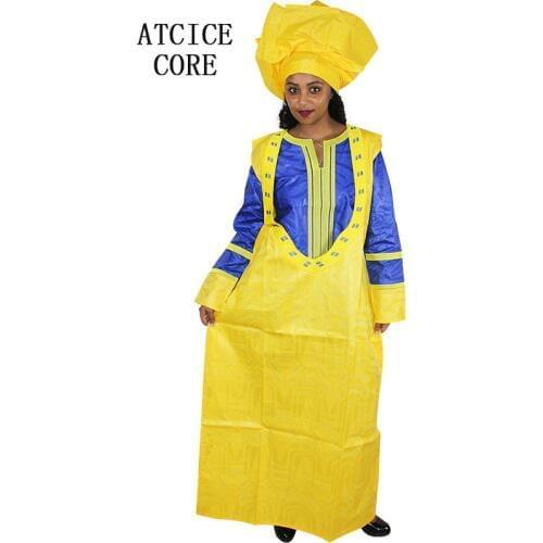 African dresses for woman bazin riche design embroidery design dress under two pcs A282