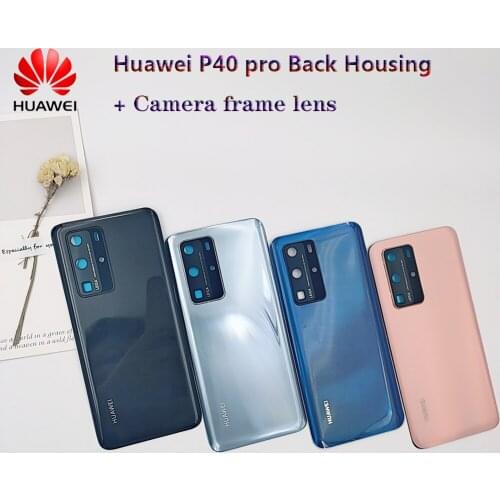 6.58'' New Original For HUAWEI P40 Pro 5G Back Cover ELS-AN00 Battery Door Housing Replace Parts Glass + Camera Frame Lens Case