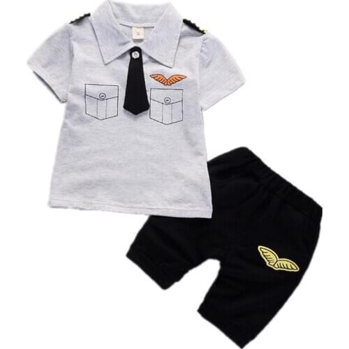 2019 Childrens clothing bomb new Summer baby kid short sleeve two pieces set boy fashion cartoon casual set top + shorts
