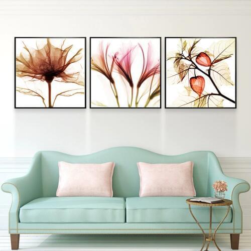 HAOCHU New! 12 Style Floral Home 3 Sets Painting Modern Simple Decorative Paintings For Living Room Restaurant Bedroom Bedside
