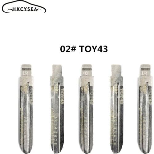 HKCYSEA Engraved Line Key Blade Blank Scale Shearing Teeth Uncut Key Blade 02# TOY43 for old Toyota for Lishi 2 in 1 Tool