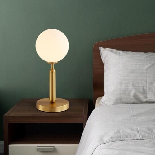 Nordic lamp ins girl contracted and contemporary bedroom glass desktop household led lamp of the head of a bed room