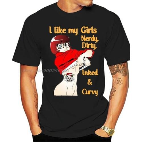 Nerdy Dirty Inked And Curvy Unisex Velma T-Shirt Men Cotton Tees Tops Anime Harajuku Streetwear