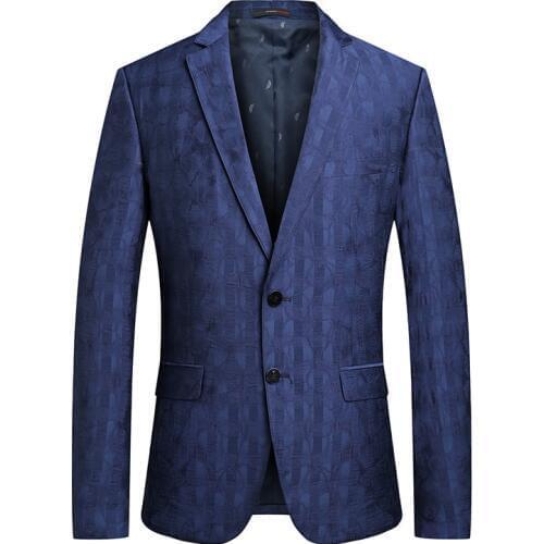 Men Blazers Spring Autumn New Business Formal Casual Suit Jacket Single Breasted Two Buttons Office Work Daily Life Blue Blazer